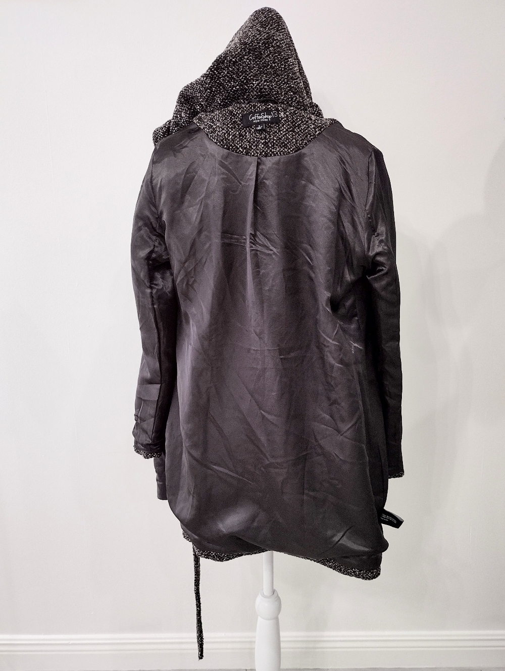 Women's Hooded Double-Breasted Wool-Blend Coat -  Brown/Multi Color - Picture 7 of 16